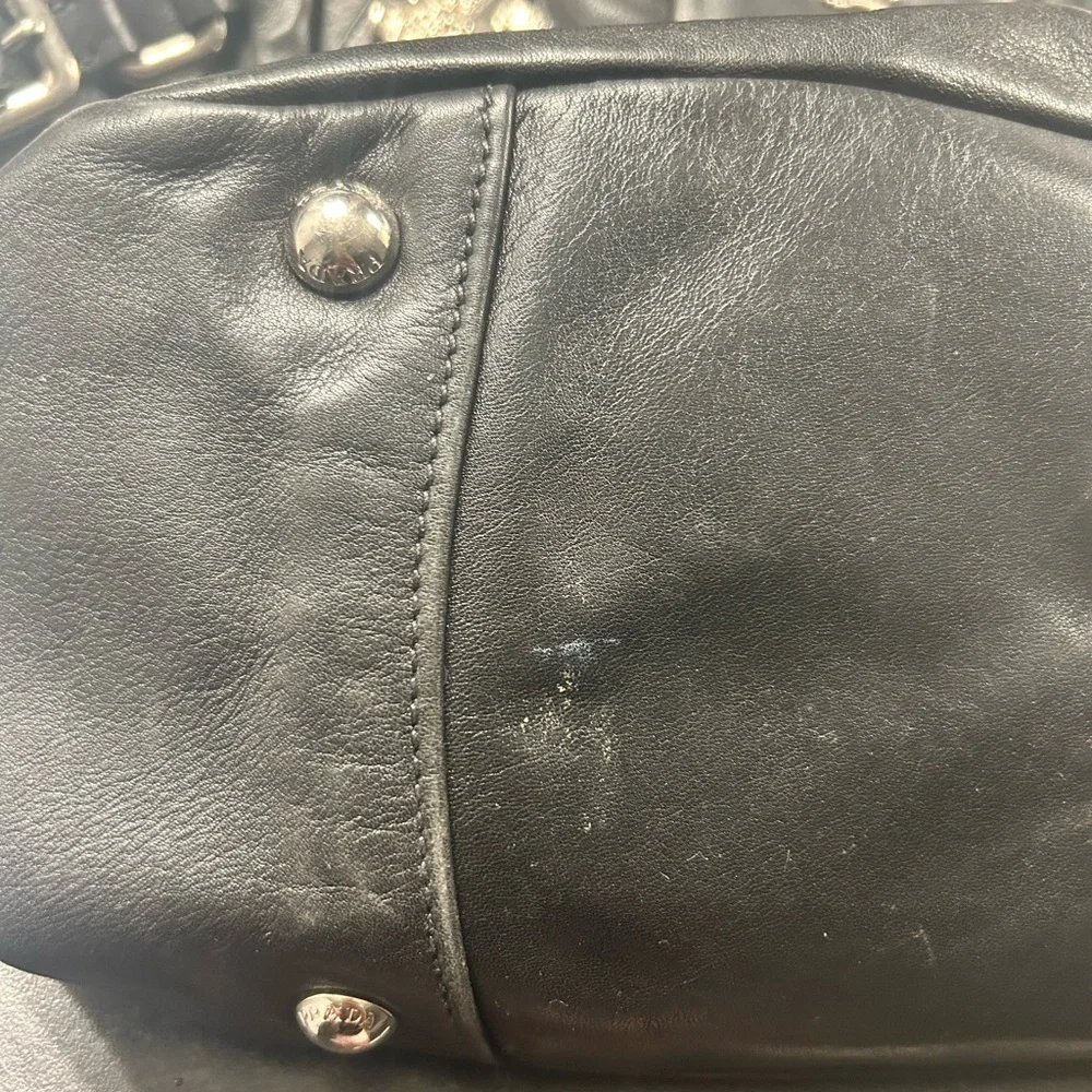 Prada Black Leather Shoulder Bag - Picture 7 of 8